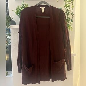 Matty M Burgundy Knit Cardigan